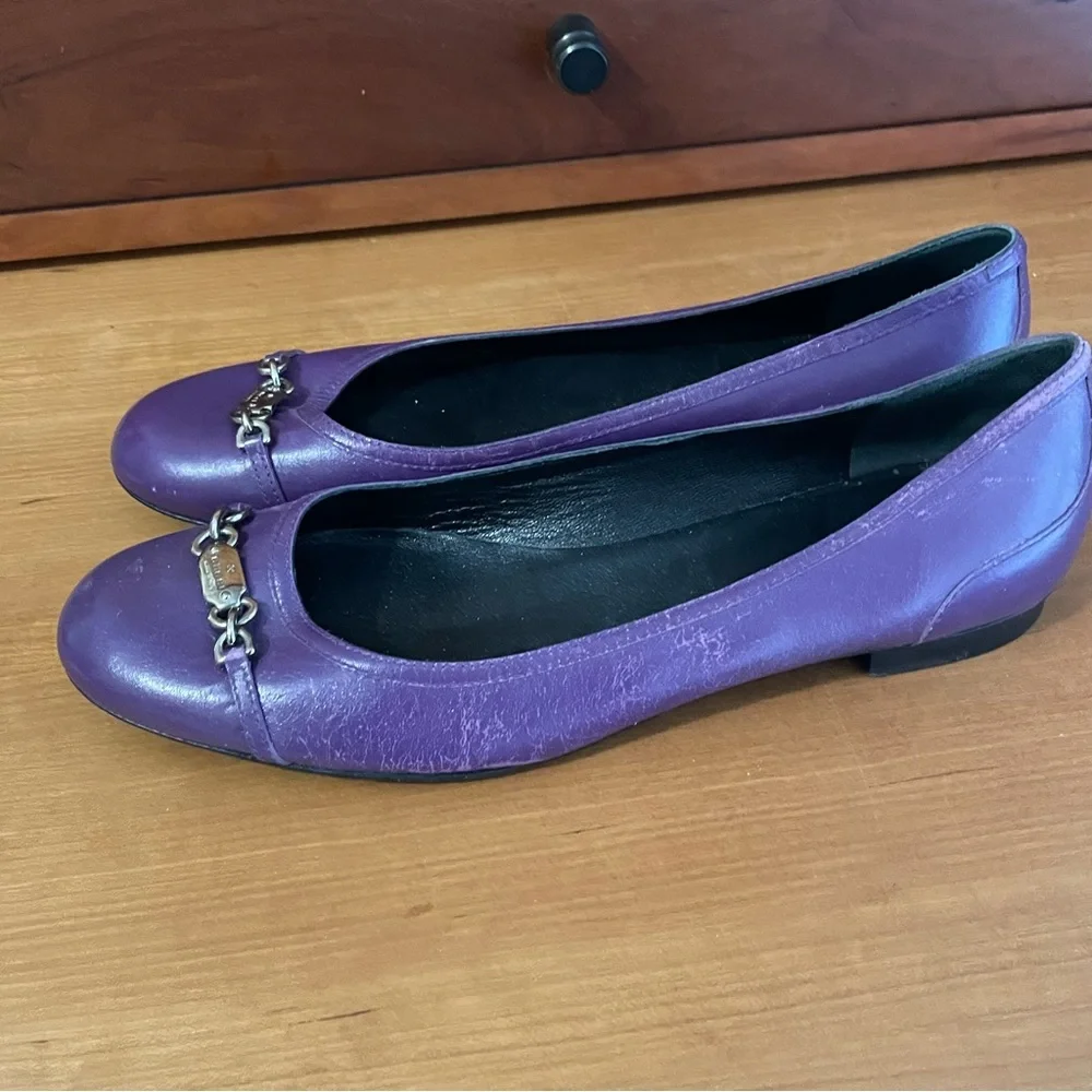 Vintage GUCCI Purple Leather Ballet Flats - 40C - Picture 15 of 15